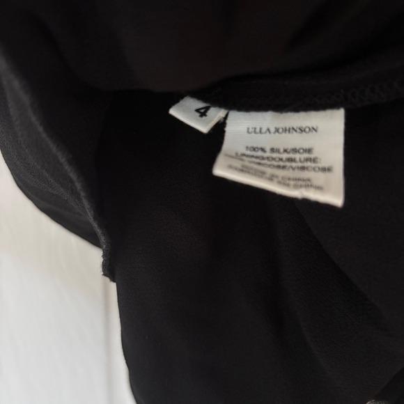 NEW Ulla Johnson Callista Silk Mini Dress Size 4 Black Long Sleeve Ruffle NWT - Picture 12 of 14